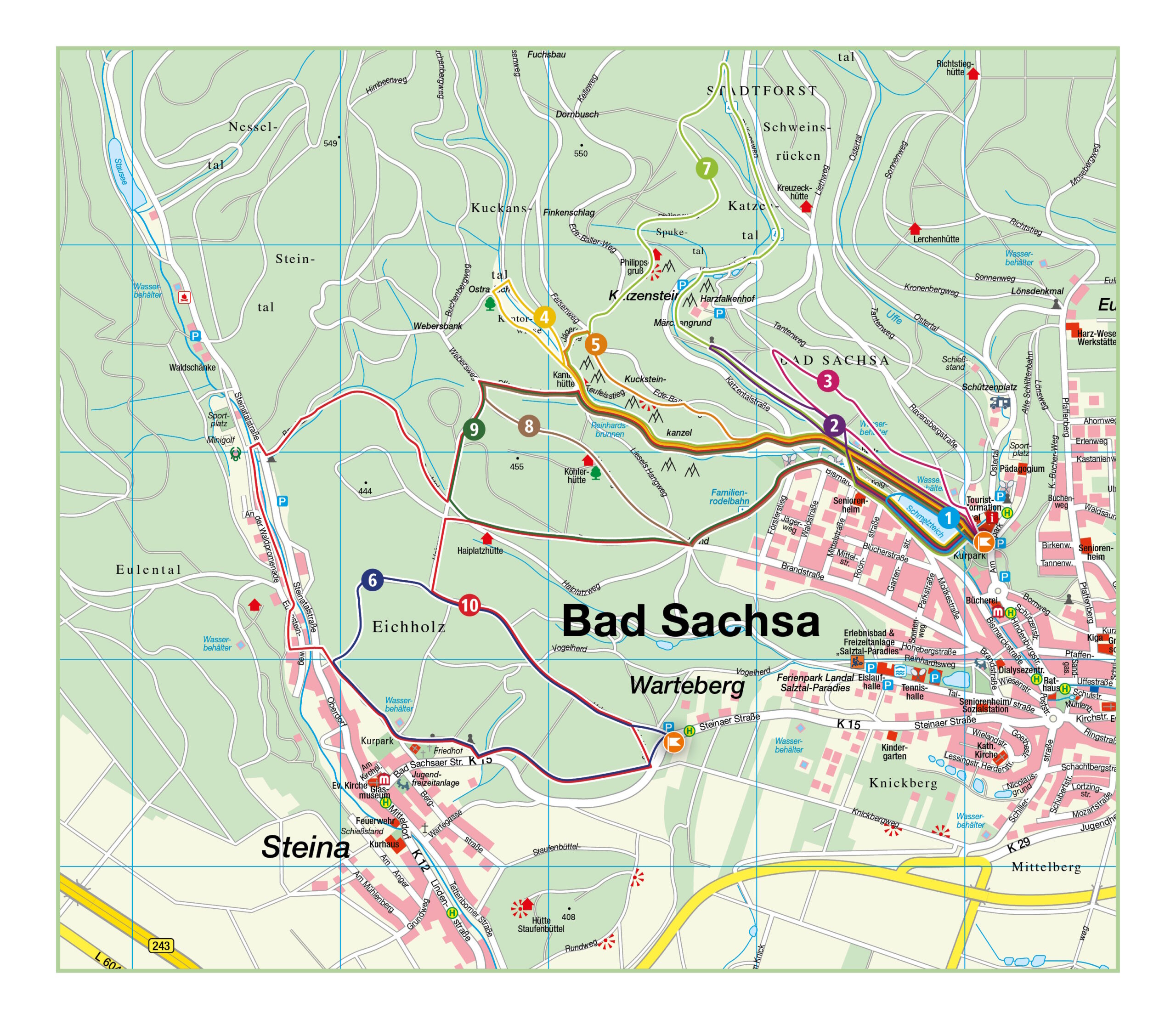 Übersichtskarte Terrainkurwege Bad Sachsa