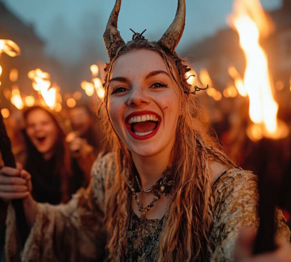 Hexen mit Fackeln